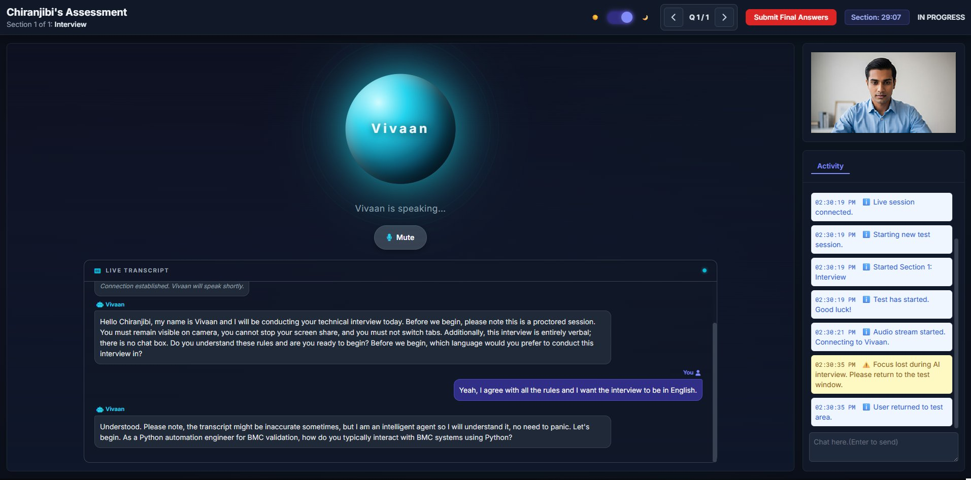 AI Interview with Vivaan