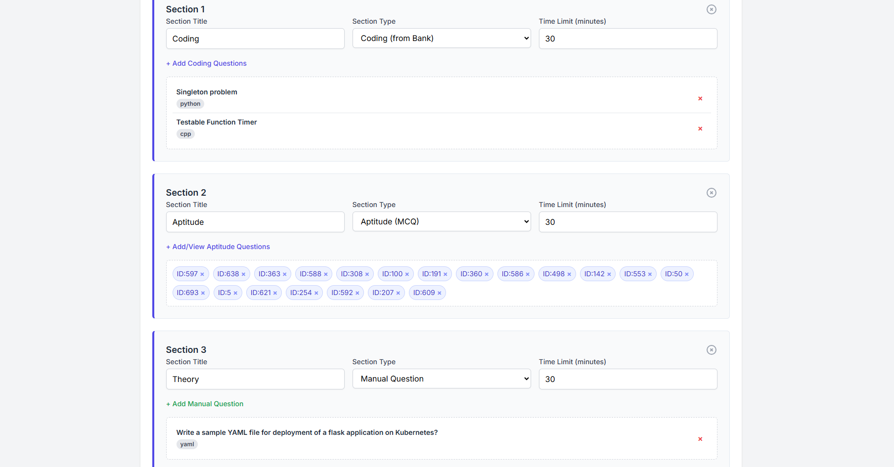 Assessment Builder UI